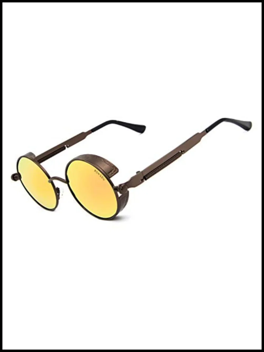Steampunk Round Polarized Sunglasses UV400 Protection Men Women Metal Frame